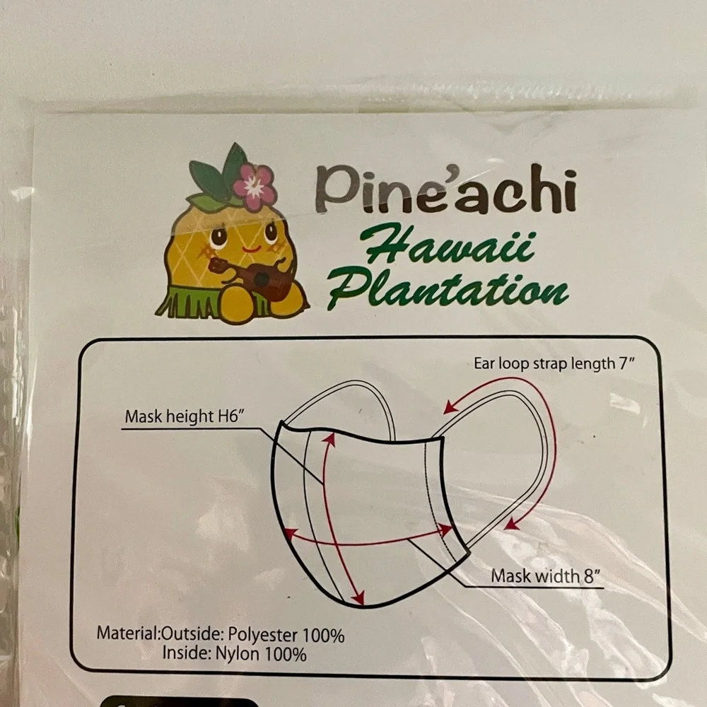 PINE’ACHI Hawaiian Kawaii Fabric MASK New in Package from HAWAII